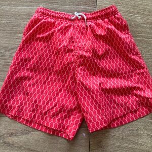 Bermies red argyle rope boys swim trunks size 12